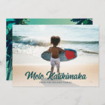 Modern Mele Kalikimaka Palm Trees Back Full Photo Holiday Card<br><div class="desc">Looking for beach themed Christmas cards to send to family and friends? These photo cards are perfect! They feature a full bleed horizontal photo template and modern typography reading, "Mele Kalikimaka." There is a white gradient overlay towards the bottom which allows the text to stand out. It can be adjusted...</div>