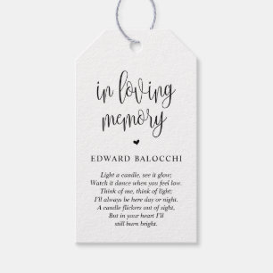 Modern, Memorial Candle, Funeral Service Tag