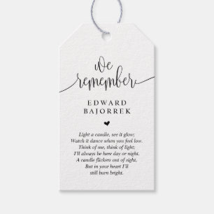 Modern, Memorial Candle, Funeral Service Tag