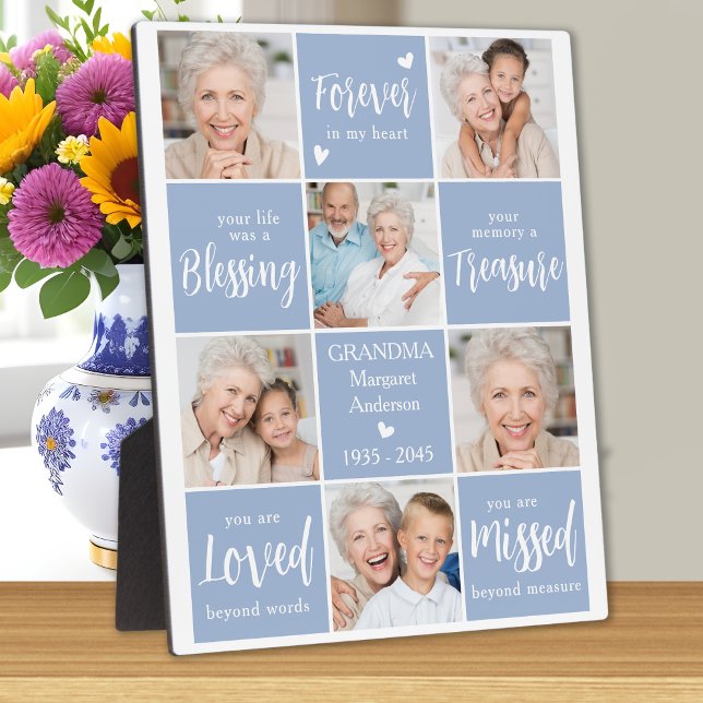 Modern Memorial Family Personalised Photo Collage  Plaque (Creator Uploaded)