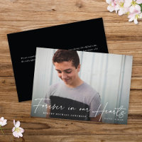 Modern Memorial Forever In Our Hearts Photo Card