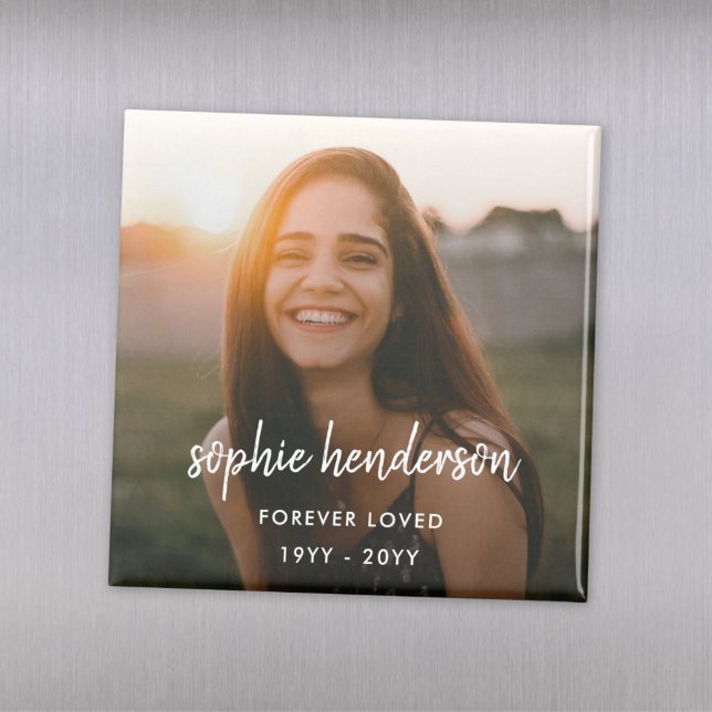 Modern Memorial | Forever Loved Funeral Tribute Magnet (Creator Uploaded)