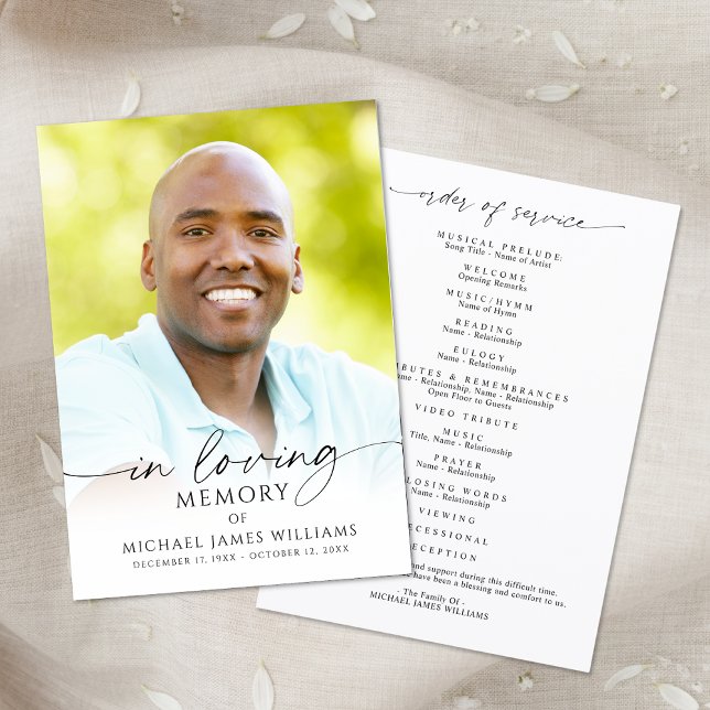 Modern Memorial Funeral Celebration of Life Photo Programme (Creator Uploaded)