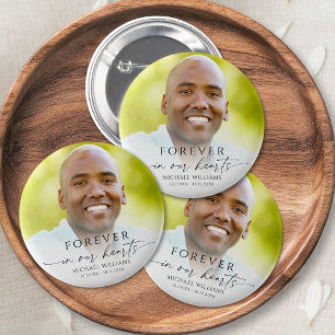 Modern Memorial Funeral Photo Keepsake 6 Cm Round Badge