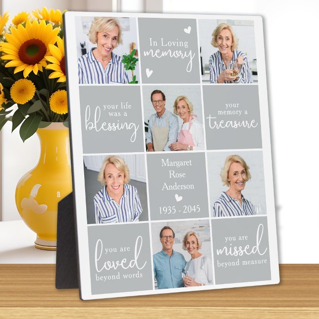 Modern Memorial Personalised 6 Photo Collage Plaque (Creator Uploaded)