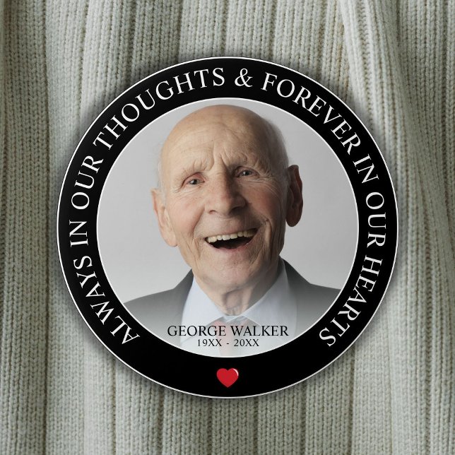 Modern Memorial Photo Tribute | Funeral 7.5 Cm Round Badge (Creator Uploaded)