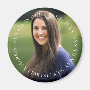 Modern Memorial Photo Tribute Keepsake Design Magnet