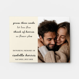 Modern Memorial Seed Packet Design Envelope