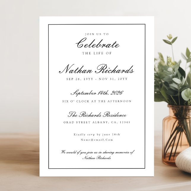 Modern Memorial Service Funeral Program Card (Creator Uploaded)