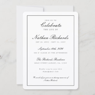 Modern Memorial Service Funeral Program Card