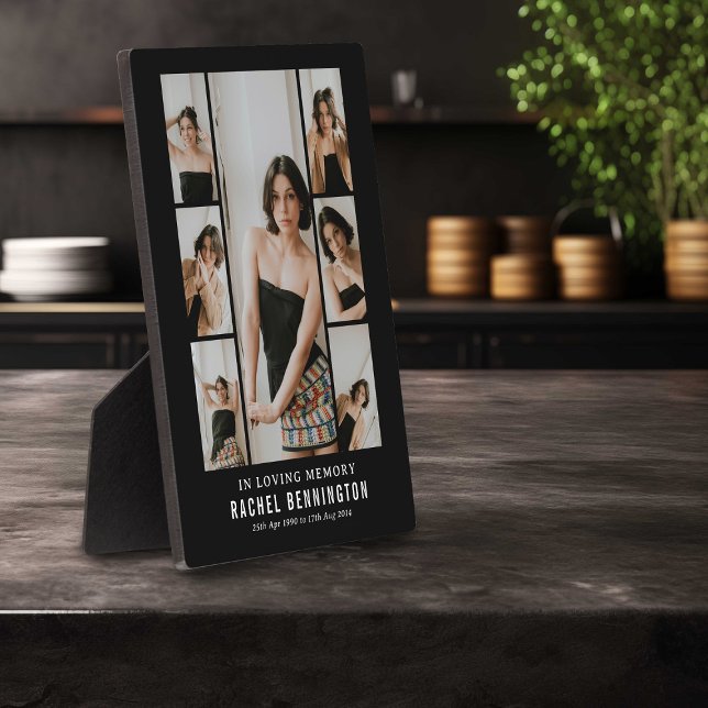 Modern Memorial Tribute Photo Collage Plaque (Creator Uploaded)