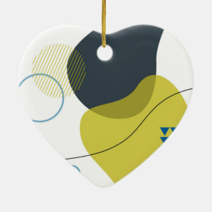 Modern, Memphis, cool, unique, trendy illustration Ceramic Tree Decoration