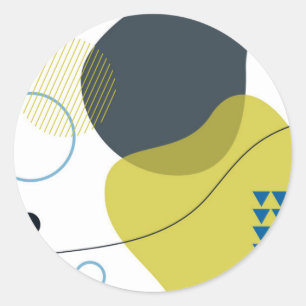 Modern, Memphis, cool, unique, trendy illustration Classic Round Sticker