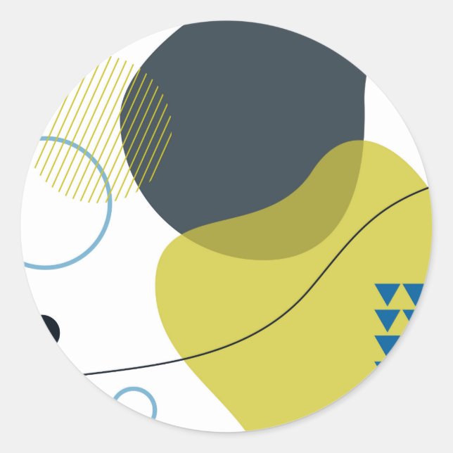 Modern, Memphis, cool, unique, trendy illustration Classic Round Sticker (Front)