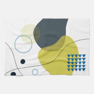 Modern, Memphis, cool, unique, trendy illustration Tea Towel