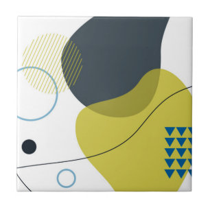 Modern, Memphis, cool, unique, trendy illustration Tile