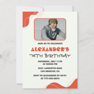 Modern Men 76th birthday invitations