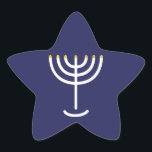Modern Menorah White Navy Gold Graphic<br><div class="desc">Hebrew Menorah Sticker. Navy,  White,  Gold. Transferable and customisable.</div>