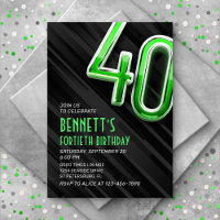 Modern Mens 40th Birthday Invitation