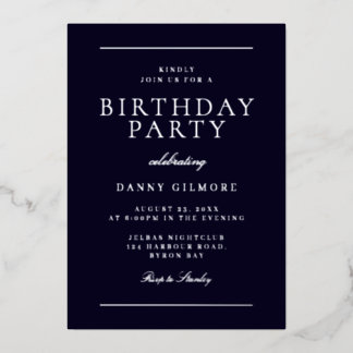 Modern Mens Birthday Party Black & Silver