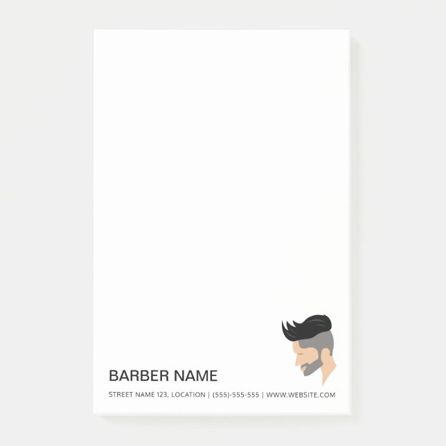 Modern Men's Hair Style Illustration Custom Barber Post-it Notes (Front)
