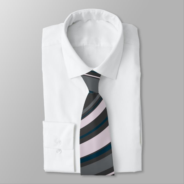 Modern Men's Rustic Blue & Grey Neck Tie (Tied)