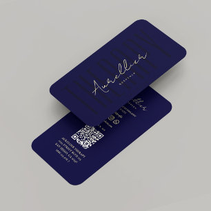 Modern Mental Health Therapist Midnight Blue Business Card