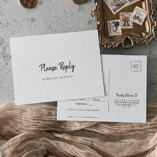 Modern Menu Choice RSVP Postcard