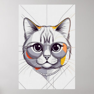 Modern Meow Muse Poster