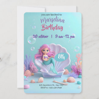 Modern Mermaid Birthday Invitation – Make a Splash