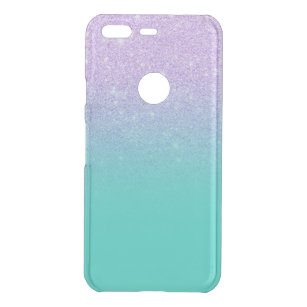 Modern mermaid lavender glitter turquoise ombre uncommon google pixel case