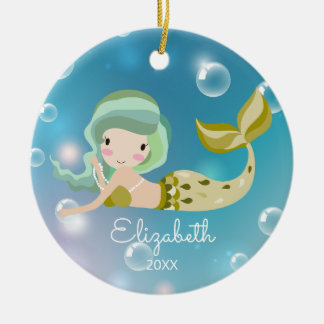 Modern Mermaid Personalised Christmas Ornament