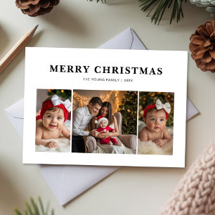 Modern Merrier Together Christmas Greeting for Cou Holiday Card
