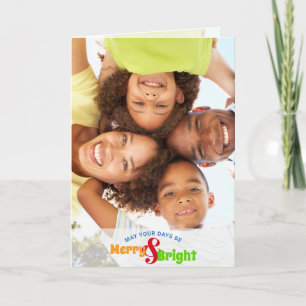 Modern Merry and Bright Family Photo Holiday Card