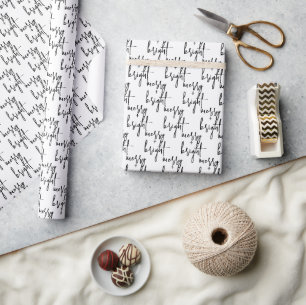 Modern Merry and Bright Holiday Wrapping Paper