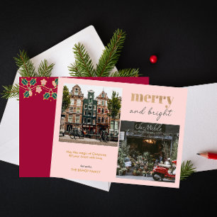Modern Merry and Bright Photo Holiday Card