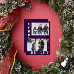 Modern Merry & Bright 2 Photo Rose Gold