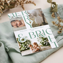 Modern Merry & Bright Bold Typography Christmas