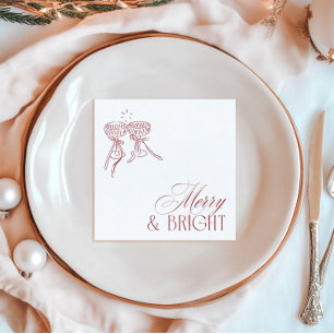 Modern Merry & Bright Christmas Holiday Party Napkin