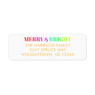 Modern Merry & Bright Colourful Return Address