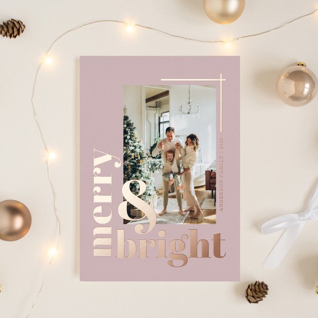 Modern Merry & Bright Photo Dusty Rose Christmas (Creator Uploaded)