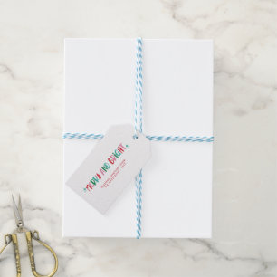 Modern Merry & Bright Retro Colorful Christmas  Gift Tags
