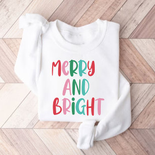 Modern Merry & Bright Retro Colorful Christmas  Sweatshirt