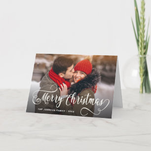 Modern Merry Christmas 2 PHOTO Greeting Holiday Card