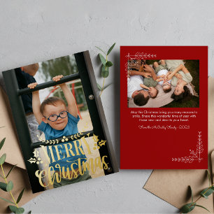 Modern Merry Christmas 2 Photos Foil