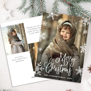 Modern Merry Christmas 3 PHOTO Greeting Holiday Card