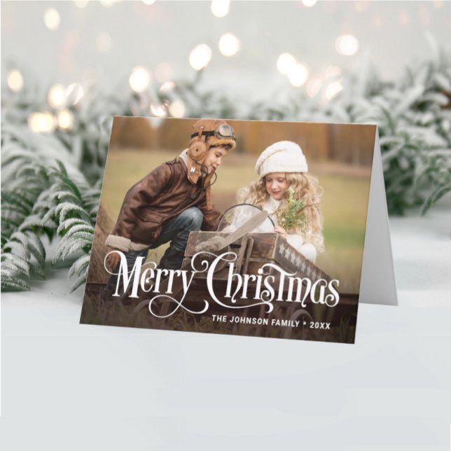 Modern Merry Christmas 3 PHOTO Holiday Card (Creator Uploaded)