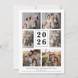 Modern Merry Christmas 6 Photos Holiday Card