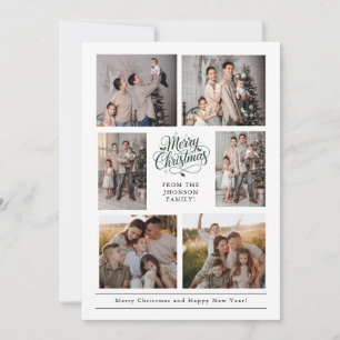 Modern Merry Christmas 6 Photos Holiday Card