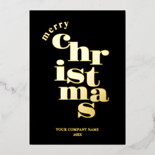 Modern Merry Christmas Black Corporate Logo